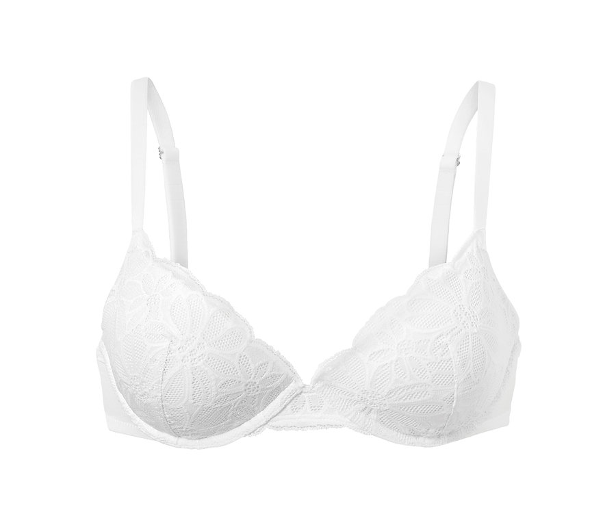 Soutien-gorge push-up blanc en dentelle.
