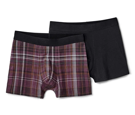 Deux boxers, un à carreaux et un noir.