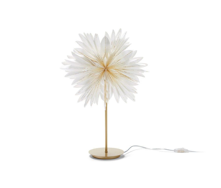 Éclairage décoratif à LED « étoile » sur un socle doré.