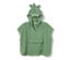 Poncho en tissu éponge vert pour enfant avec une capuche à motif de crocodile.
