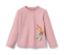 T-shirt rose pour enfant avec protection UV 80, imprimé d'un singe portant des lunettes de plongée et des palmes.