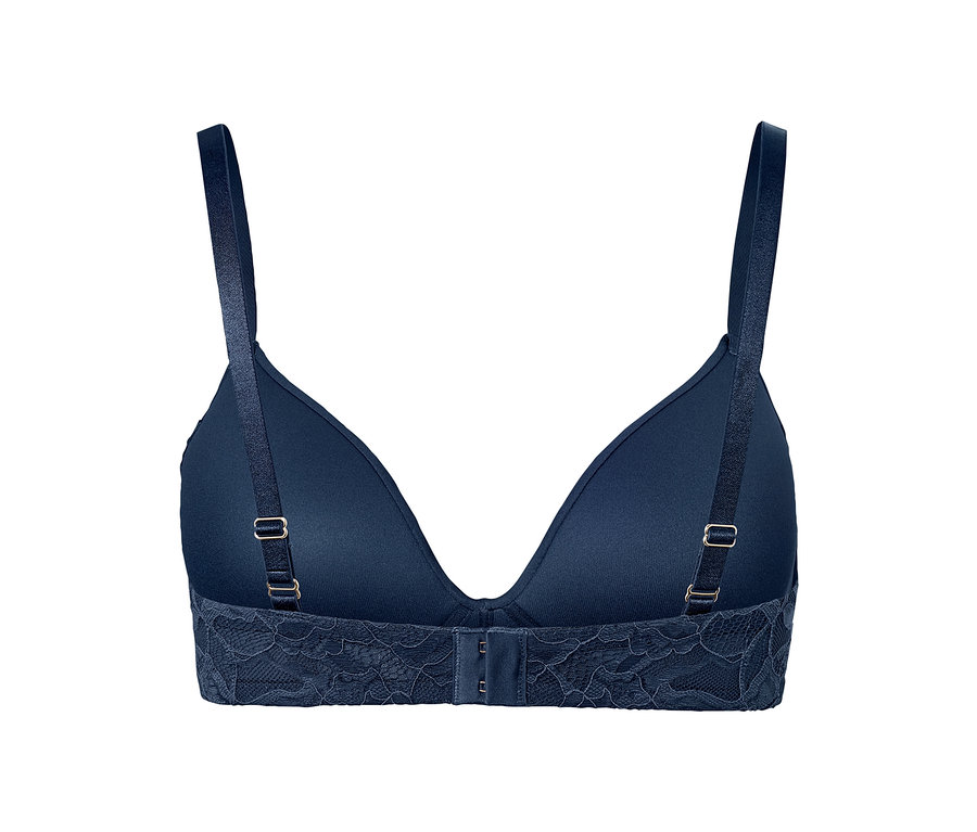Soutien-gorge à coques souples bleu, vue arrière.