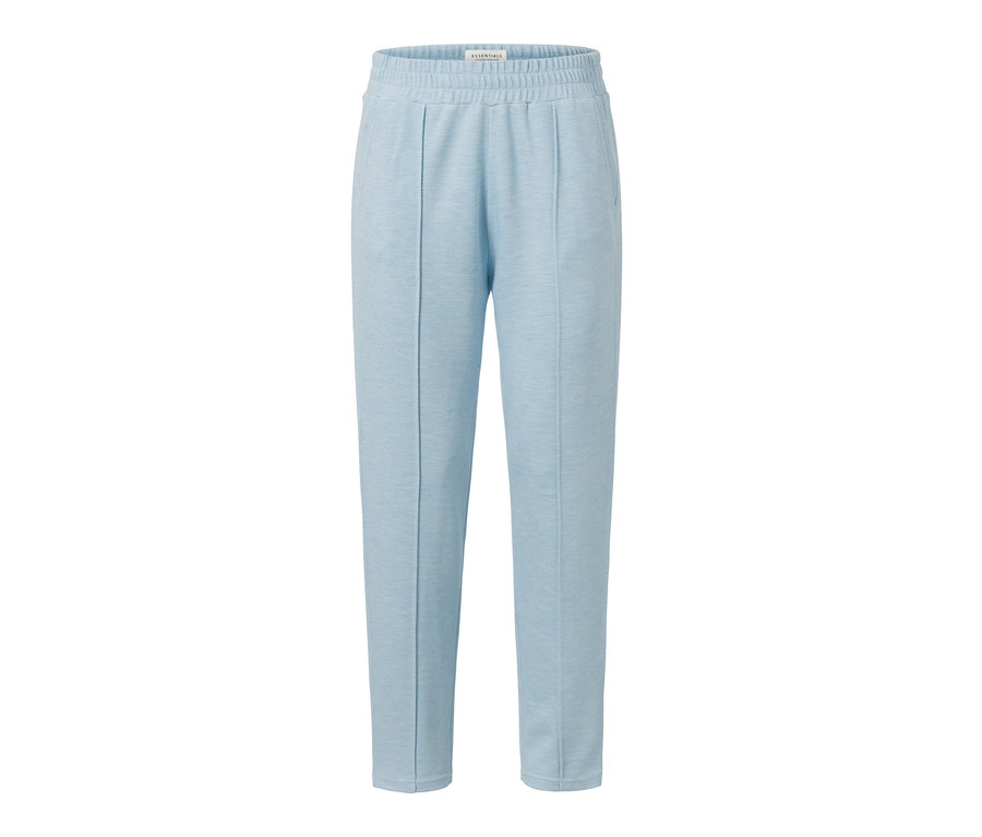 Un pantalon de jogging bleu clair avec nervure.