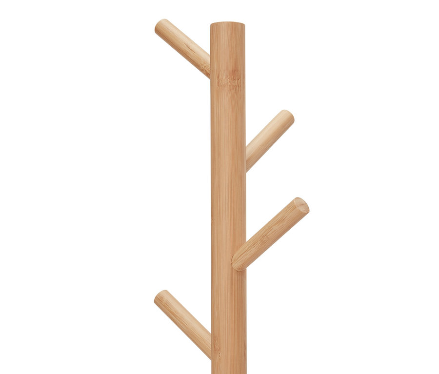 Détail d'un banc avec un porte-manteau.