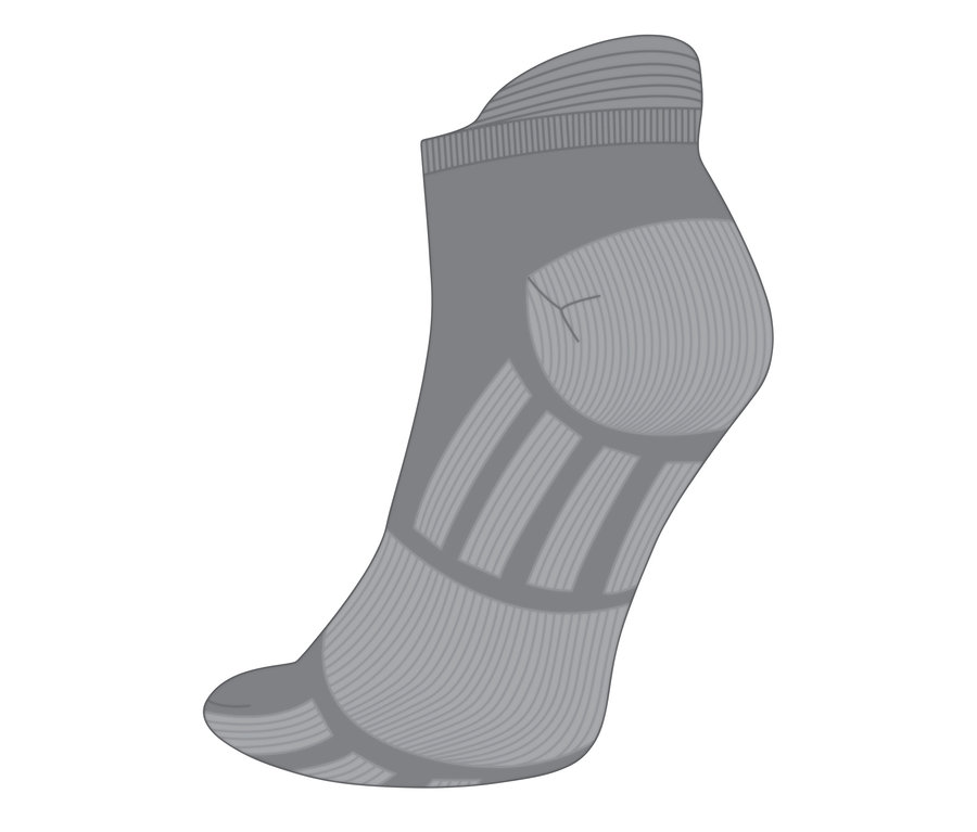 Une chaussette de course grise.