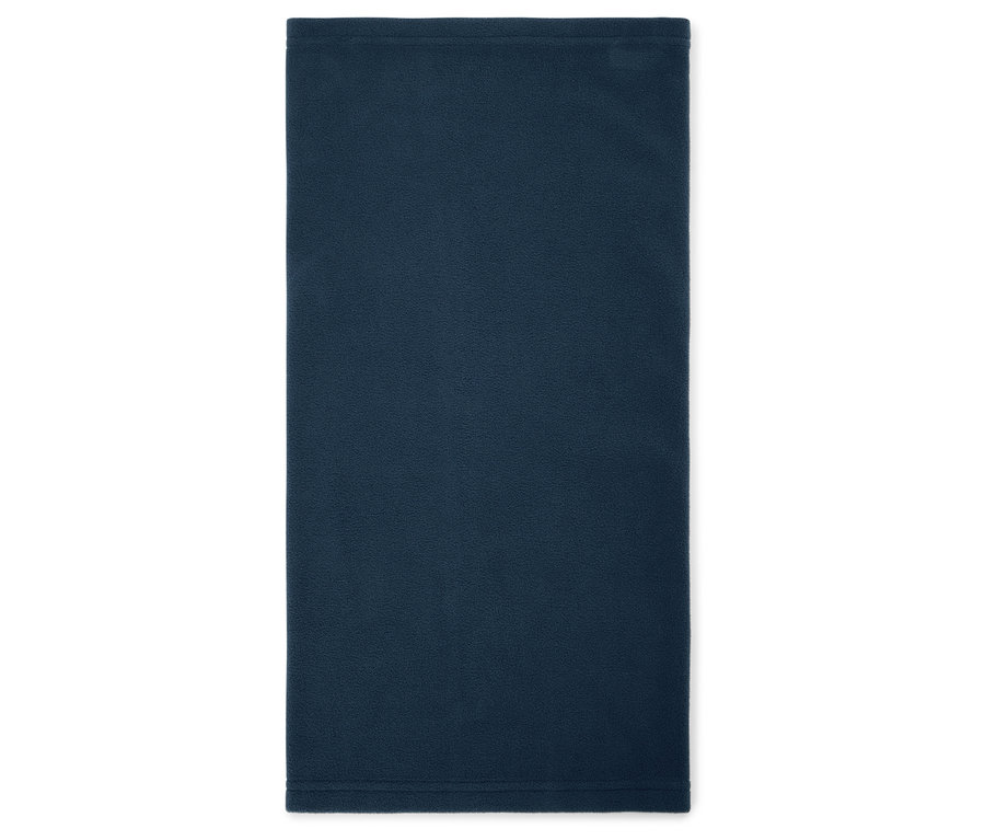 Tour de cou multifonctionnel bleu marine sur fond blanc.