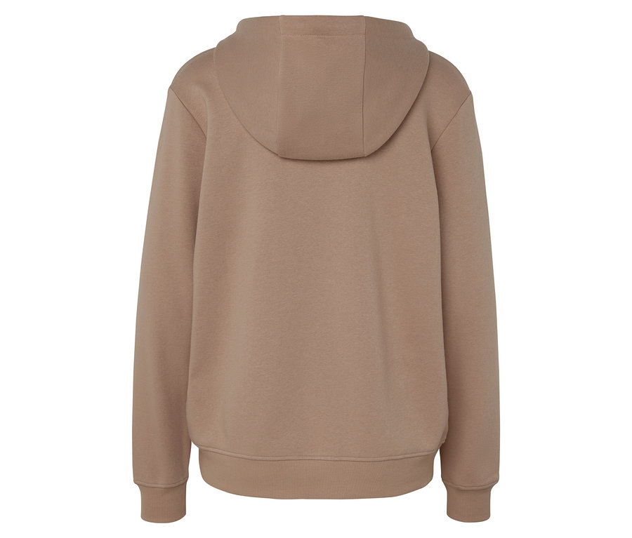 Vue arrière d'un sweat à capuche beige.