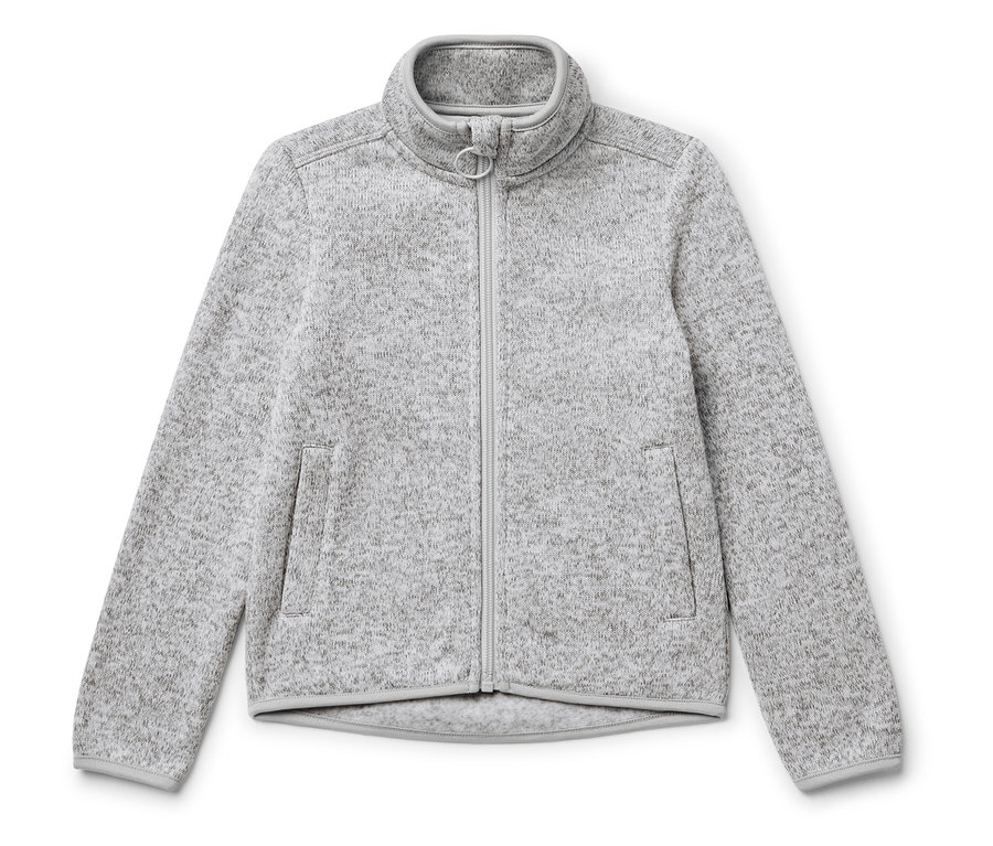 Veste en maille polaire pour enfant grise avec fermeture éclair.