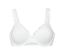 Soutien-gorge à armatures blanc avec dentelle et bretelles sur fond blanc.