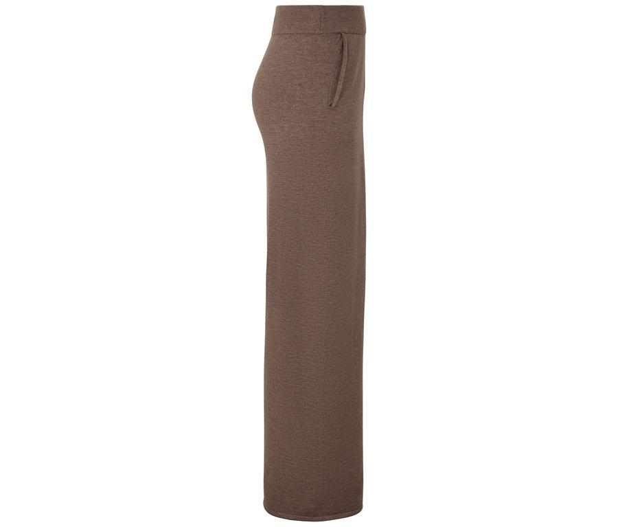 Pantalon large marron avec poche.