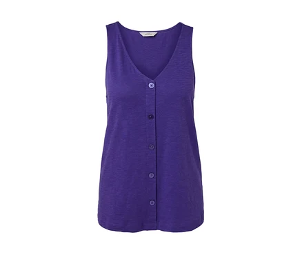 Haut violet en mélange de modal avec boutons.