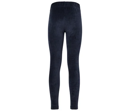 Leggings bleu marine en velours côtelé.