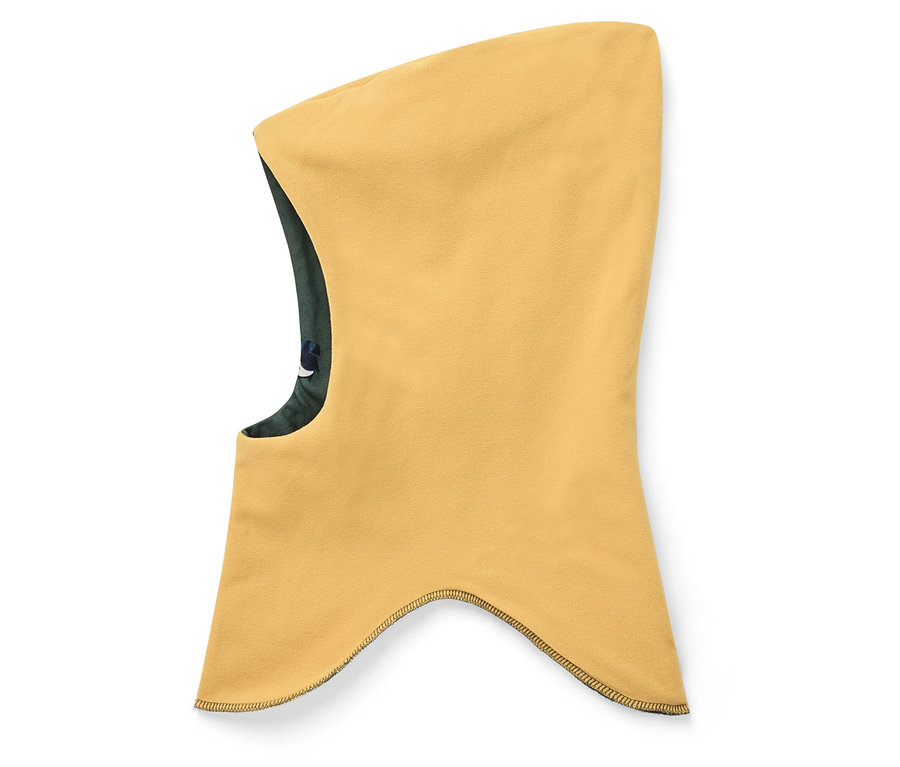 Cagoule jaune avec doublure.