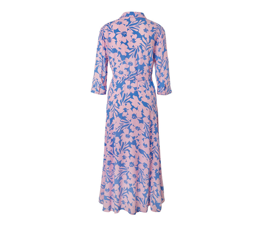 Vue détaillée d'une robe chemise imprimée.