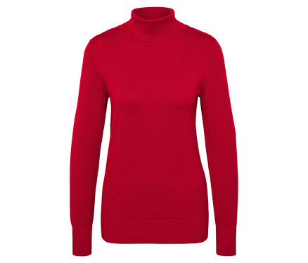 Pull à col roulé en maille fine, rouge