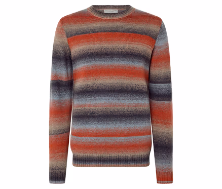 Pull rayé en laine certifiée RWS.