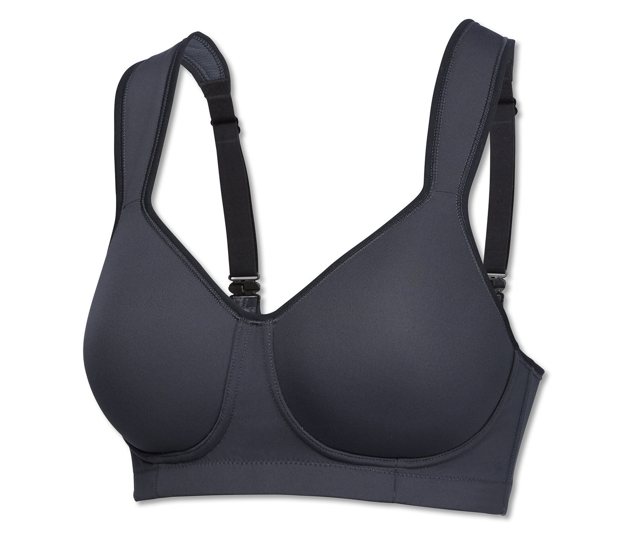 Soutien-gorge de sport Softcup Medium SCHIESSER gris sur fond blanc.