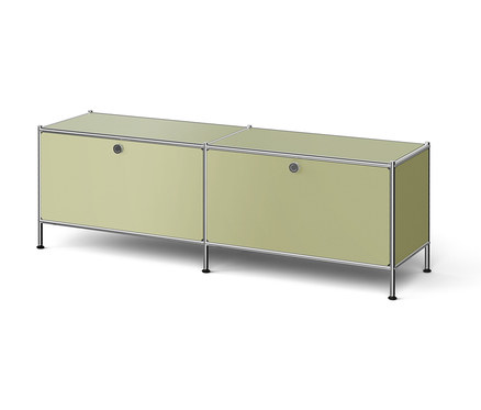 Meuble bas en métal « CN3 » à compartiments à abattant, pistache