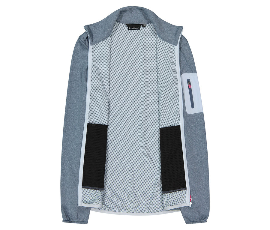 Veste CMP gris clair ouverte avec fermeture éclair intégrale et doublure en maille.