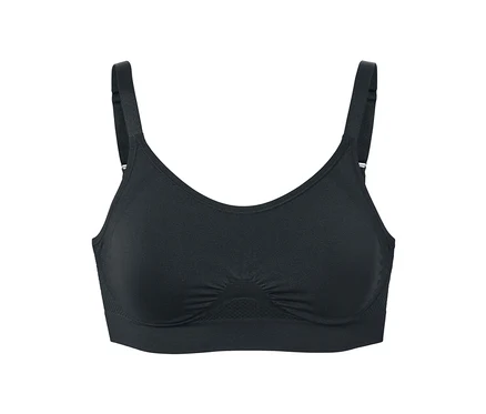 Soutien-gorge de sport sans coutures noir.