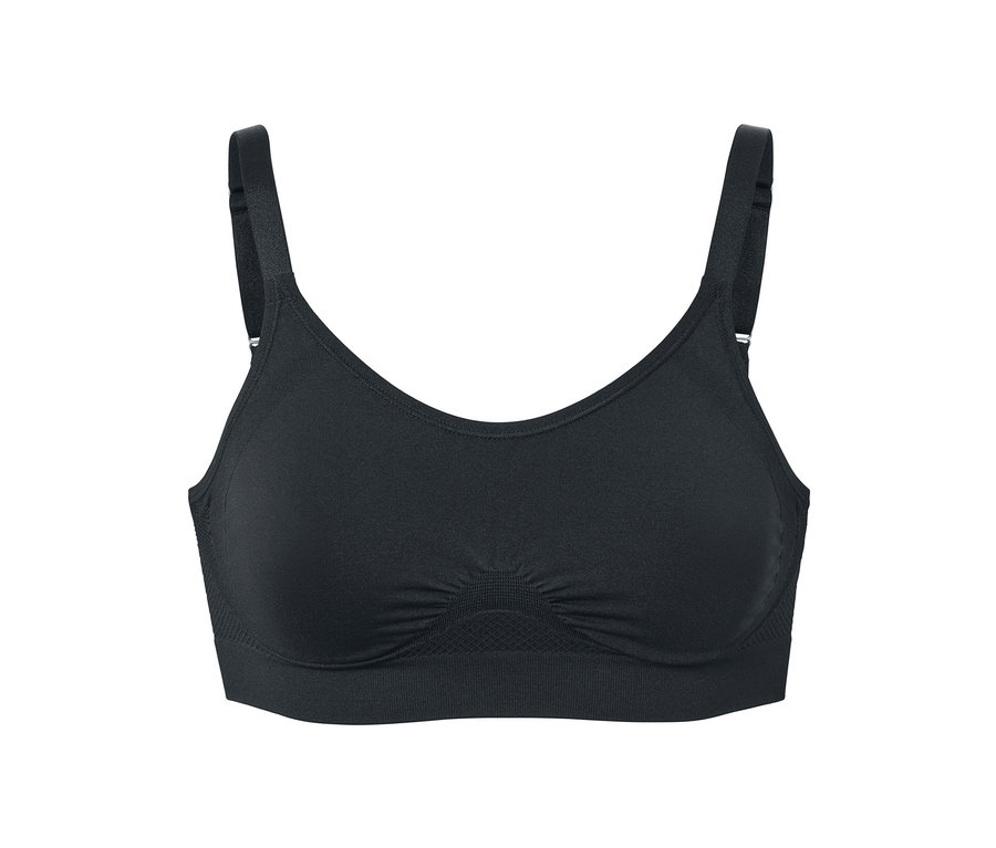 Soutien-gorge de sport sans coutures noir.