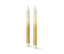 Deux bougies longues à LED en cire véritable, crème et doré.