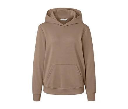 Sweat à capuche beige.