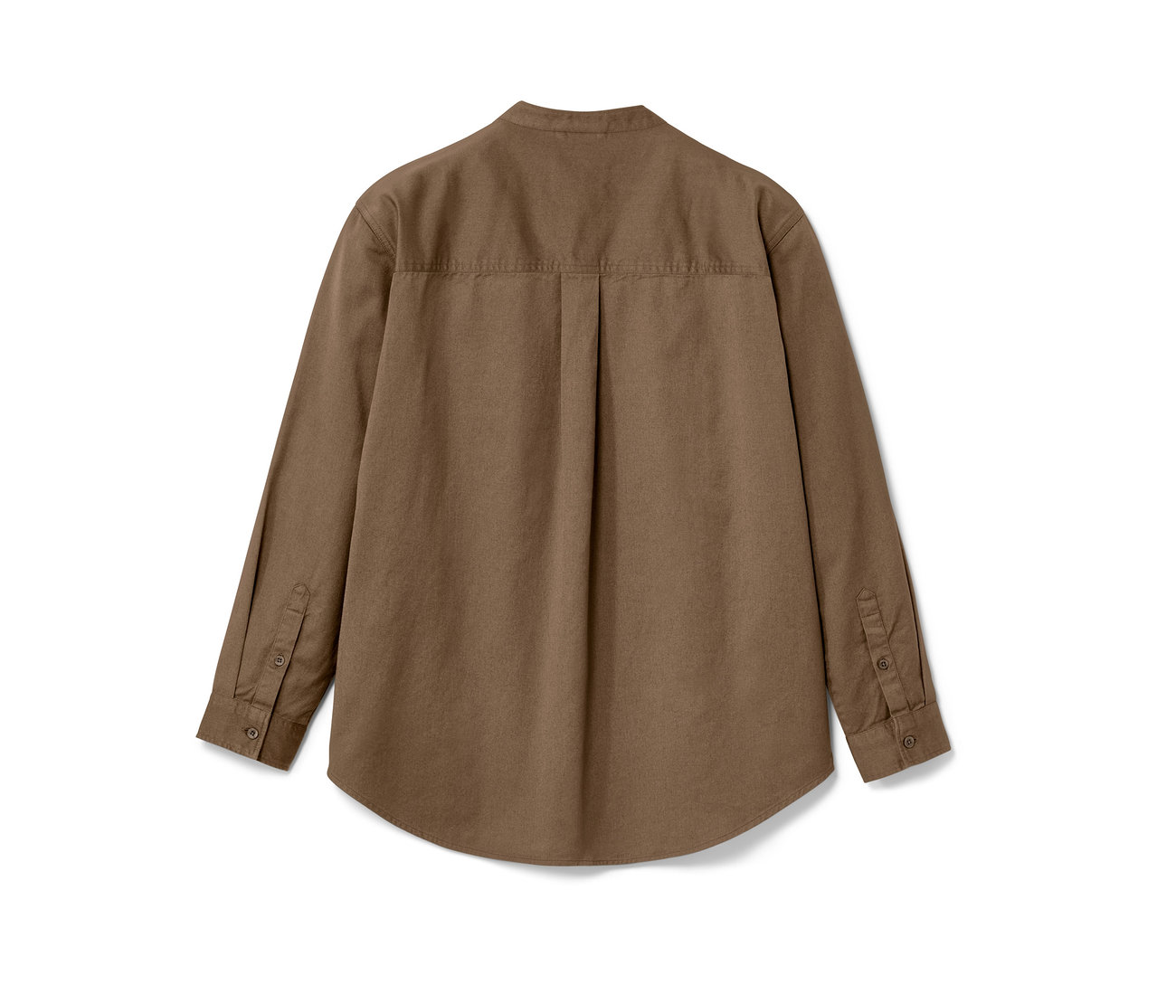Vue arrière d'une blouse NAH/STUDIO en coton durable couleur noisette.