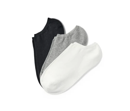 Chaussettes noires, grises et blanches.