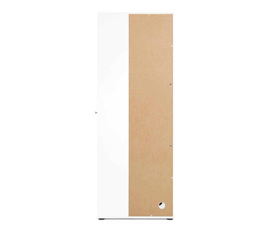 Armoire universelle blanche avec espace de rangement latéral.