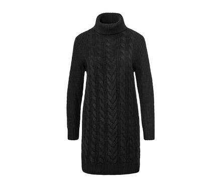 Pull en maille longue avec torsades, noir