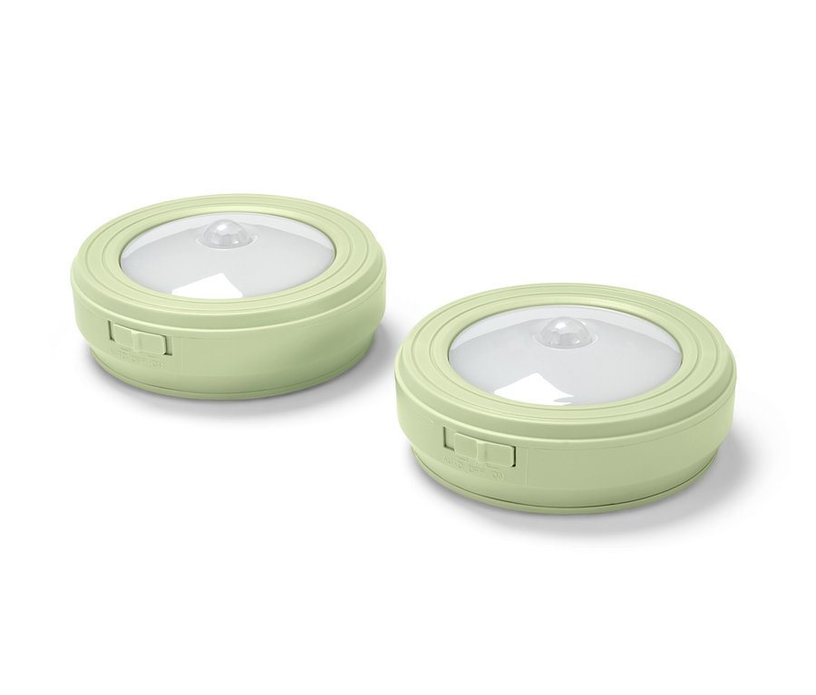 Deux éclairages multifonction à LED vert clair.