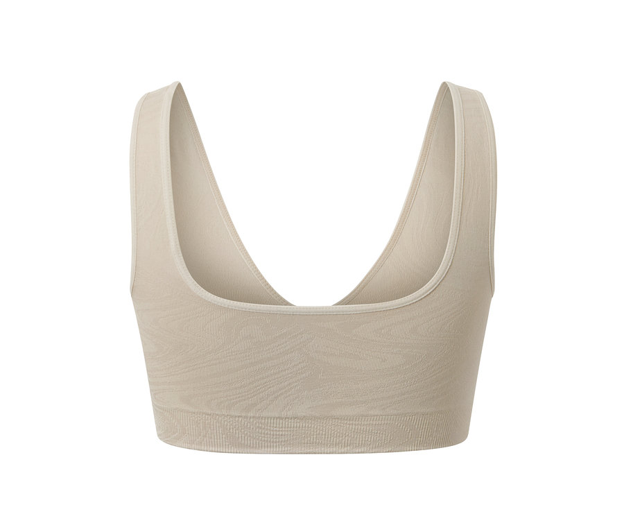 Vue détaillée d'une brassière de sport sans coutures.