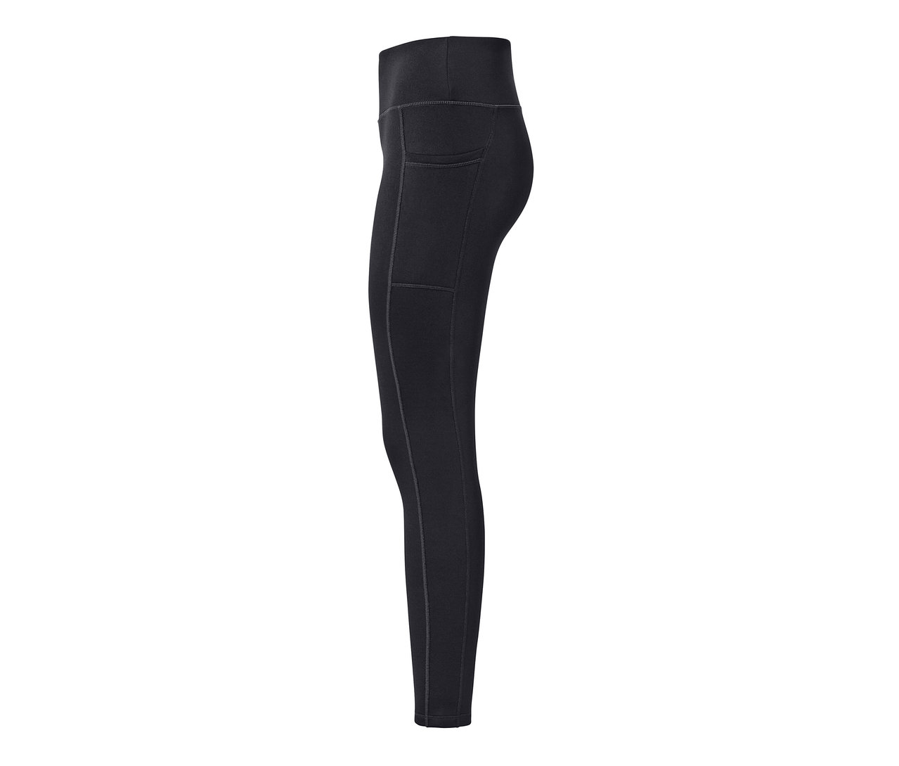 Legging thermique noir avec poche latérale.