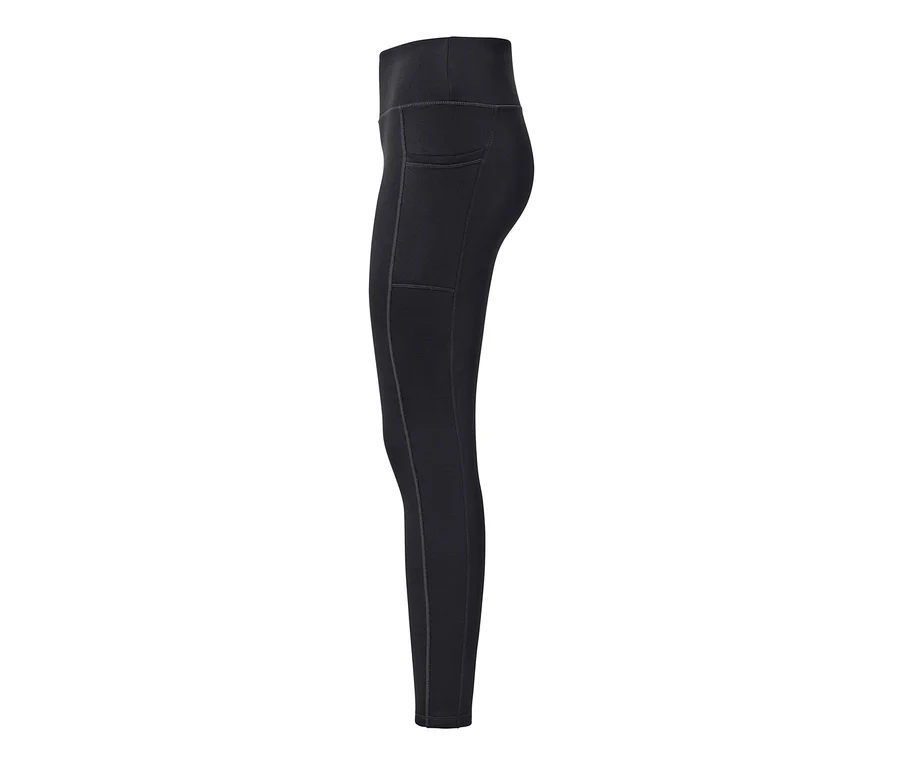 Legging thermique noir avec poche latérale.