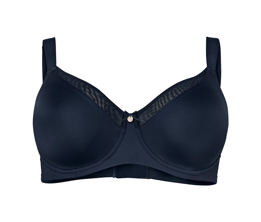 Soutien-gorge minimiseur bleu foncé.