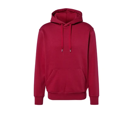 Sweat à capuche rouge.