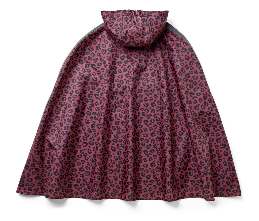 Poncho de pluie rose pour enfant avec imprimé intégrale.