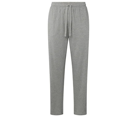 Pantalon de survêtement gris avec cordon de serrage à la taille.