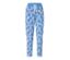 Pantalon molletonné imprimé bleu avec motif floral.