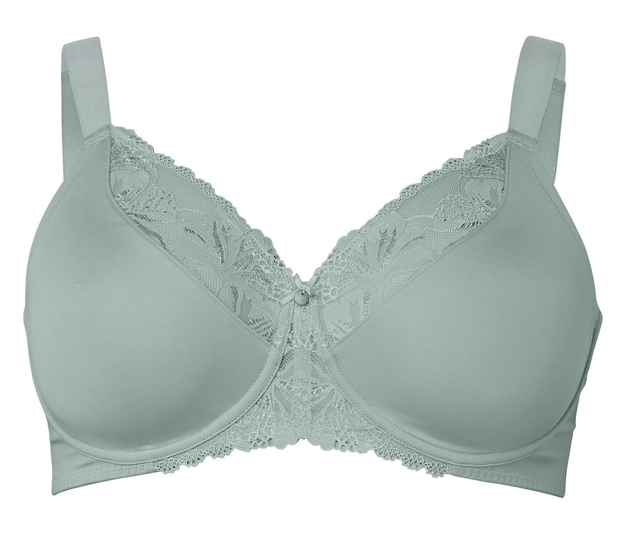 Soutien-gorge minimiseur jade avec dentelle sur le décolleté et les bretelles.