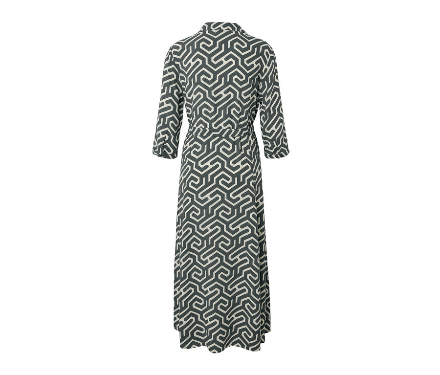 Détail d'une robe chemise imprimée.