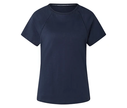 T-shirt bleu marine à manches courtes.