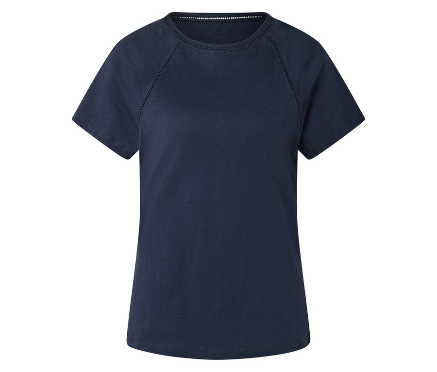 T-shirt bleu marine à manches courtes.
