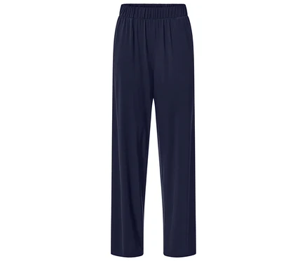 Pantalon palazzo bleu marine à taille élastique.