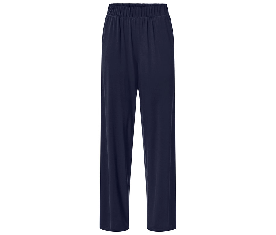 Pantalon palazzo bleu marine à taille élastique.