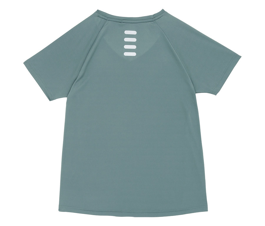 T-shirt de performance FILA bleu clair pour femme, vu de dos.