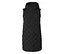 Longue veste matelassée noire à capuche avec fermeture boutonnée.