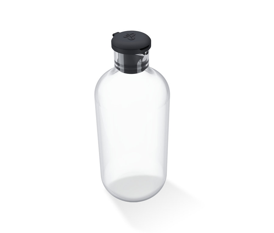 Carafe à lait en verre pour Esperto Pro avec couvercle noir.