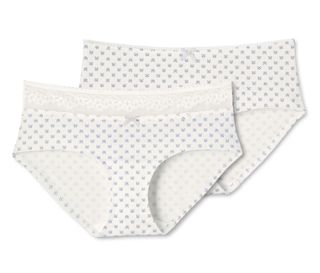 2x blanc avec imprimé bleu sur l’ensemble